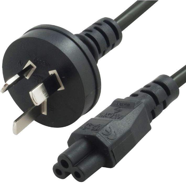 8WARE Power Cable 1m with 3-Pin AU Male and IEC C5 Female connectors, ideal for electronic devices.