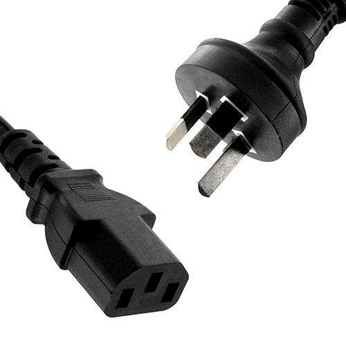 8WARE Power Cable 2m with male wall plug for 240V PC use, featuring durable construction and flexible design.