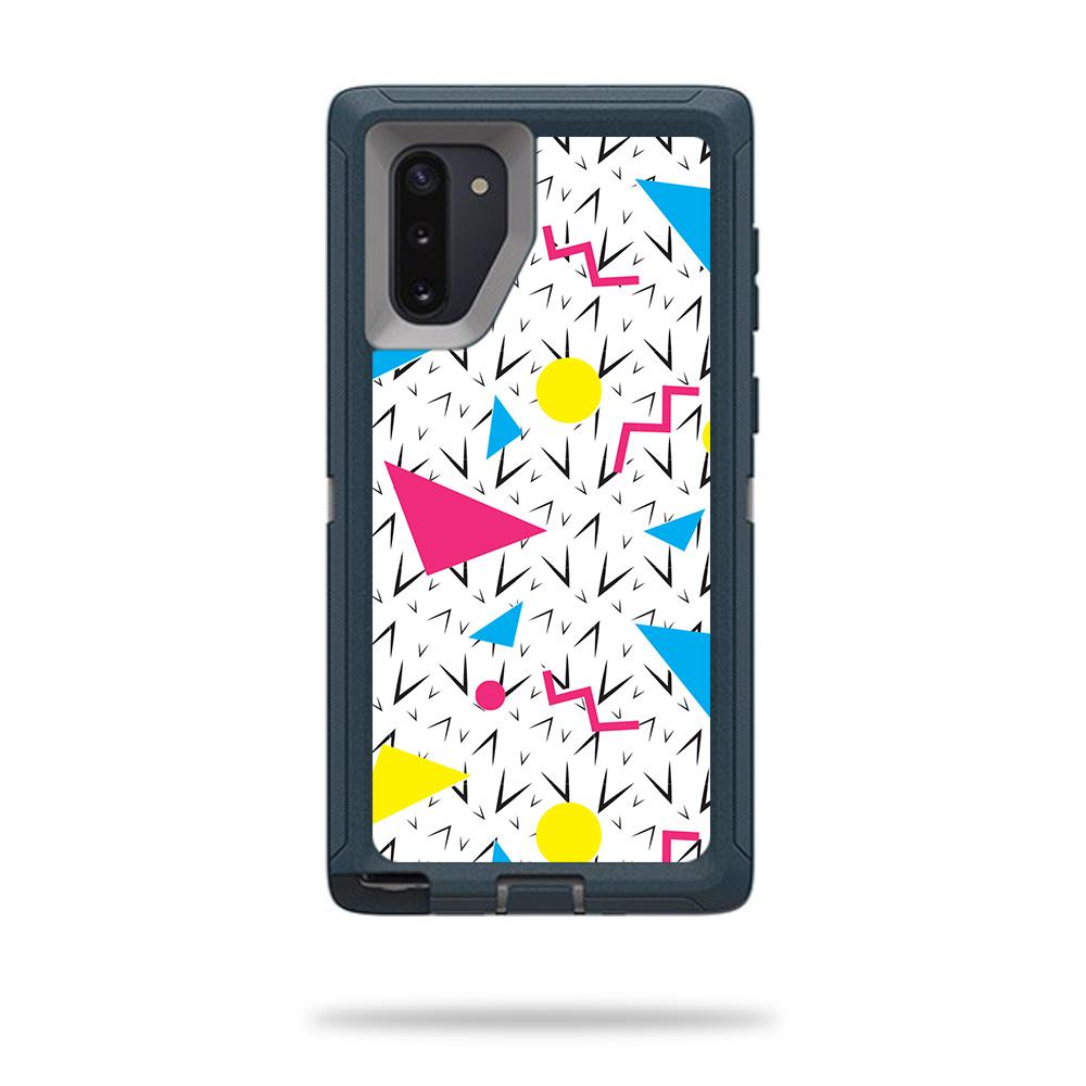 Colorful 90s Fun skin for Otterbox Defender Galaxy Note10, showcasing vibrant designs and textures.