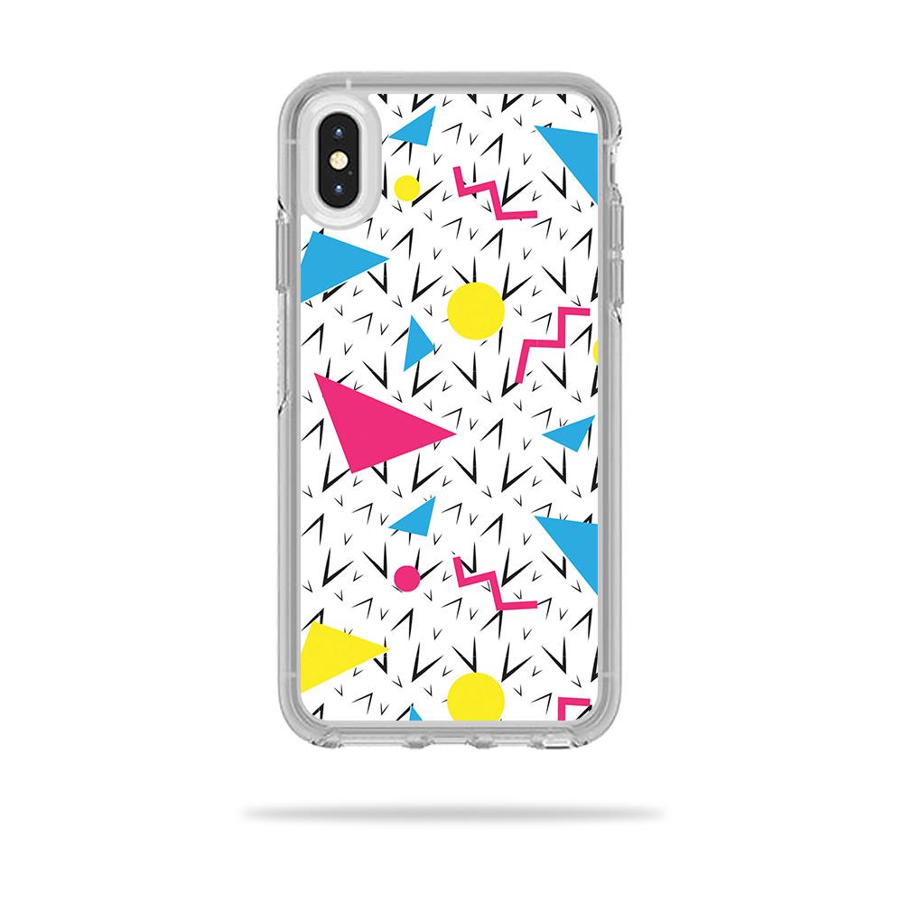 Colorful 90s Fun skin for OtterBox Symmetry iPhone XS Max, showcasing vibrant patterns and textures.