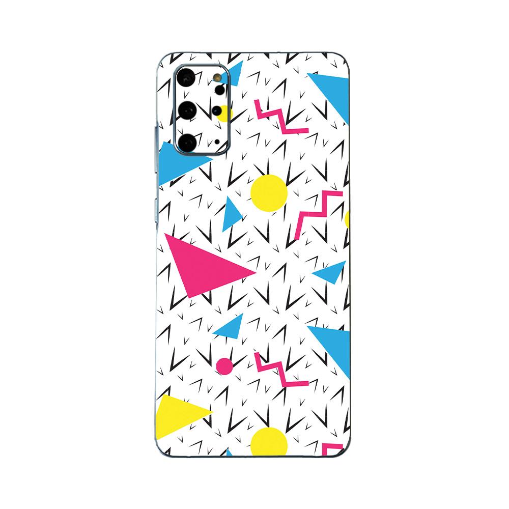 Colorful 90s Fun skin for Samsung Galaxy S20 Plus, showcasing vibrant patterns and textures.