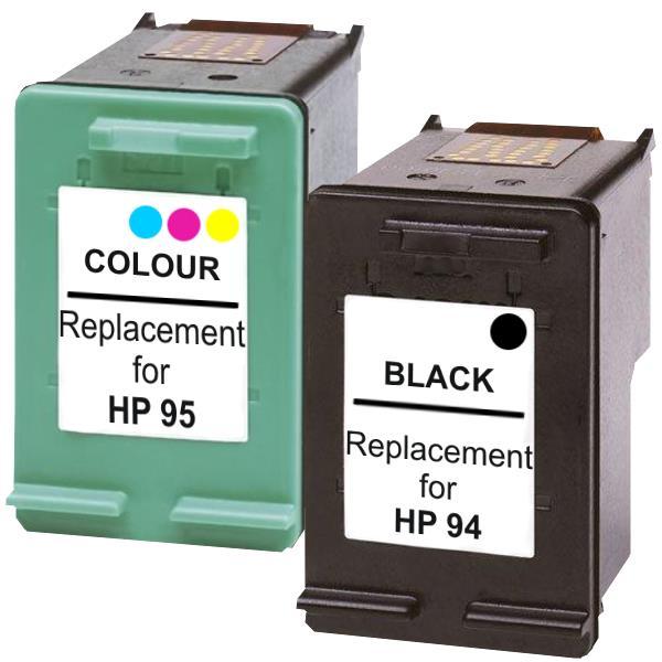 Remanufactured Inkjet Cartridge Set #94 featuring HP94 Black and HP95 Colour cartridges, designed for high-quality printing.