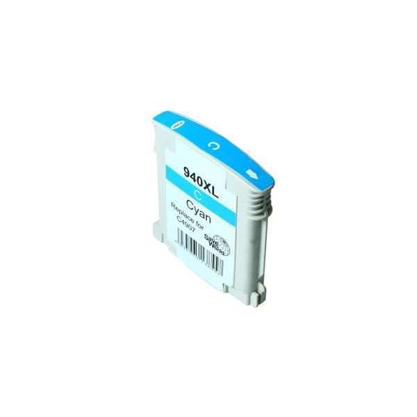 940XL Remanufactured Cyan Cartridge showcasing vibrant cyan ink and modern design.