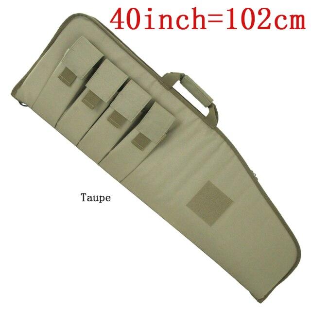 Tactical Rifle Case in three sizes, showcasing durable nylon material and multiple magazine pouches.