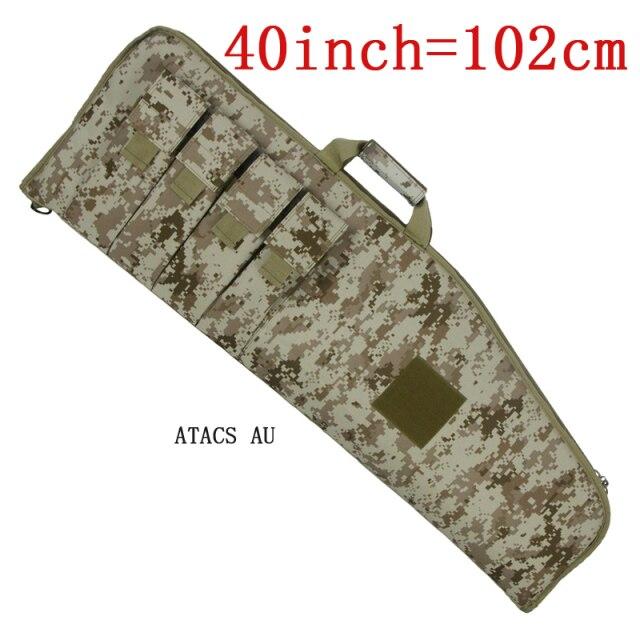 Tactical Rifle Case in three sizes, showcasing durable nylon material and multiple magazine pouches.