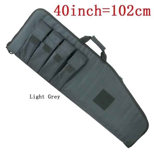 Tactical Rifle Case in three sizes, showcasing durable nylon material and multiple magazine pouches.