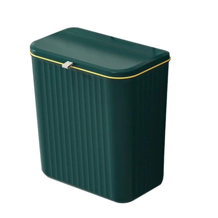 9L Kitchen Hanging Waste Bin with Lid, featuring a sliding cover and wall-mounted design for easy waste disposal under the sink.