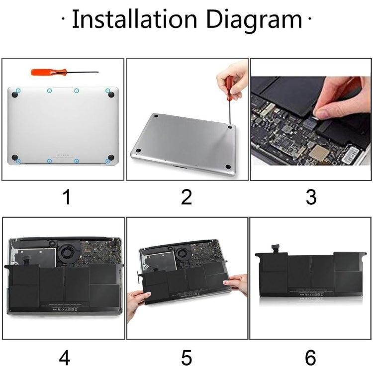 A1405 6700mAh battery replacement for MacBook Air 13 inch A1369, showcasing its compact design and specifications.