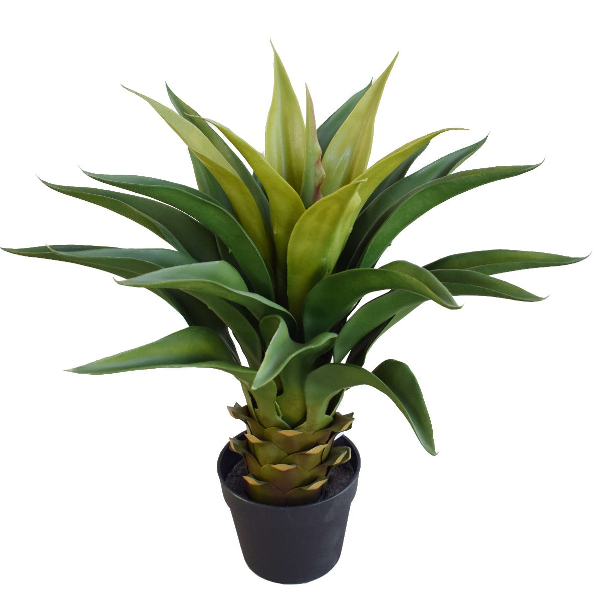 A realistic 60cm artificial Agave plant in a decorative pot, showcasing vibrant green leaves and intricate details.