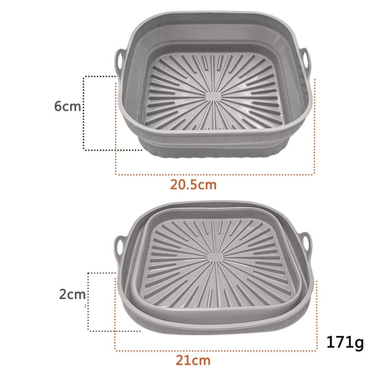 Air Fryer Grill Mat made of high temperature resistant silicone with a 3D drainage groove pattern, featuring raised rim and double ear carry handles.