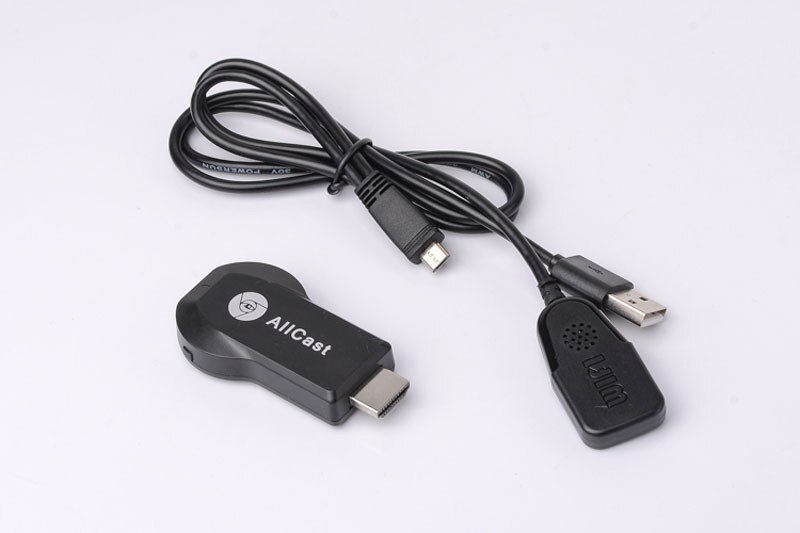 HDMI streaming device with cables.