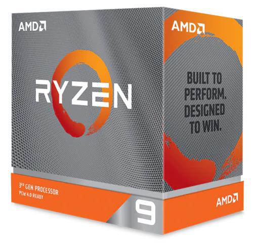 AMD Ryzen 9 3900XT processor with 12 cores and 24 threads, showcasing its sleek design and advanced technology.