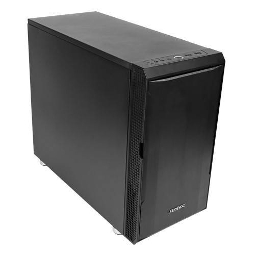 ANTEC P5 Micro ATX Case with sound dampening features, showcasing its flexible interior layout and cooling options.