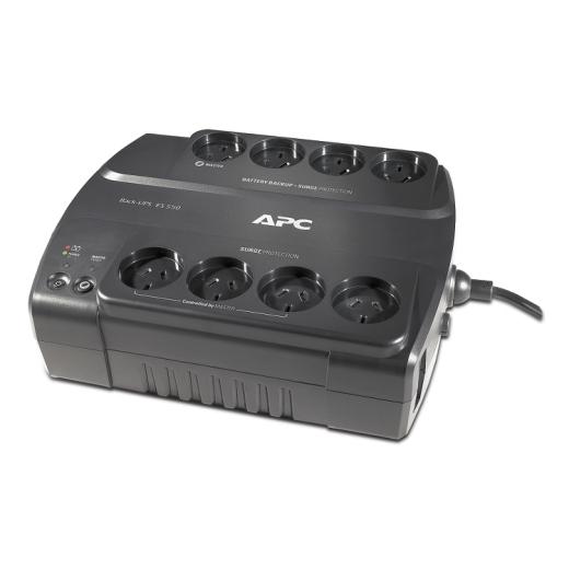 APC Back Up UPS 550VA with 8 power sockets and LED display, designed for wall mounting.