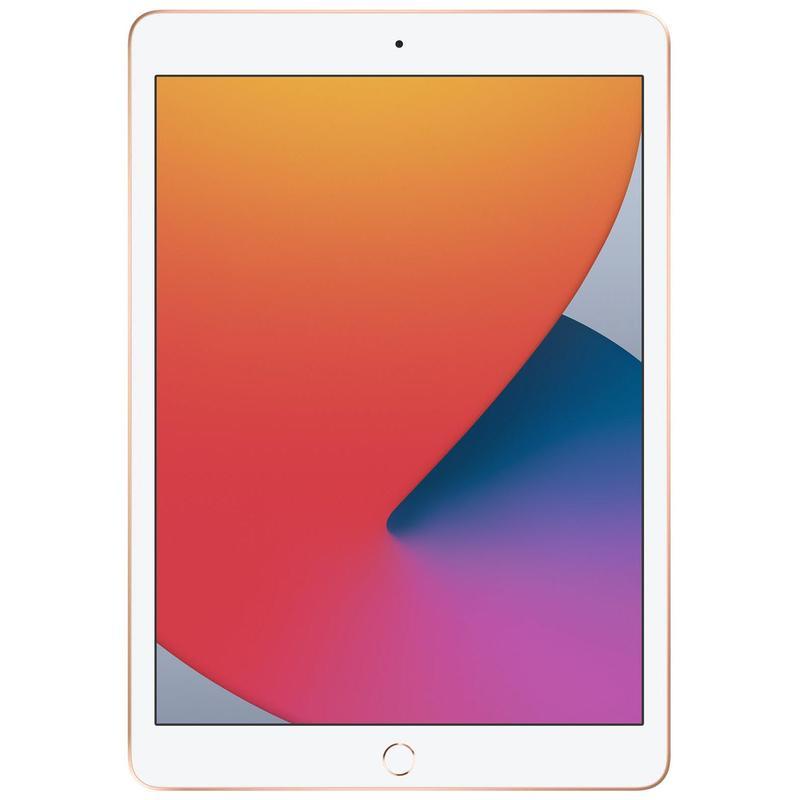 Apple iPad 10.2 G8 32GB Wi-Fi + Cellular Gold with Retina display, showcasing its sleek design and features.