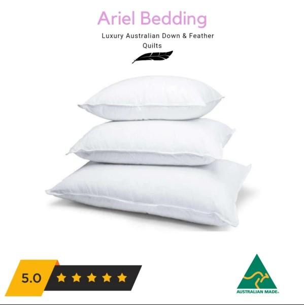 Ariel Miracle 50% Duck Down Pillow, standard size 45cm x 70cm, featuring a soft cotton cover and plush duck down filling for ultimate comfort.