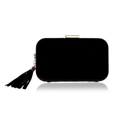 Arrival Women Evening Bag in velvet with tassel decoration, showcasing a stylish flap design and chain handle.