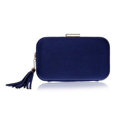 Arrival Women Evening Bag in velvet with tassel decoration, showcasing a stylish flap design and chain handle.