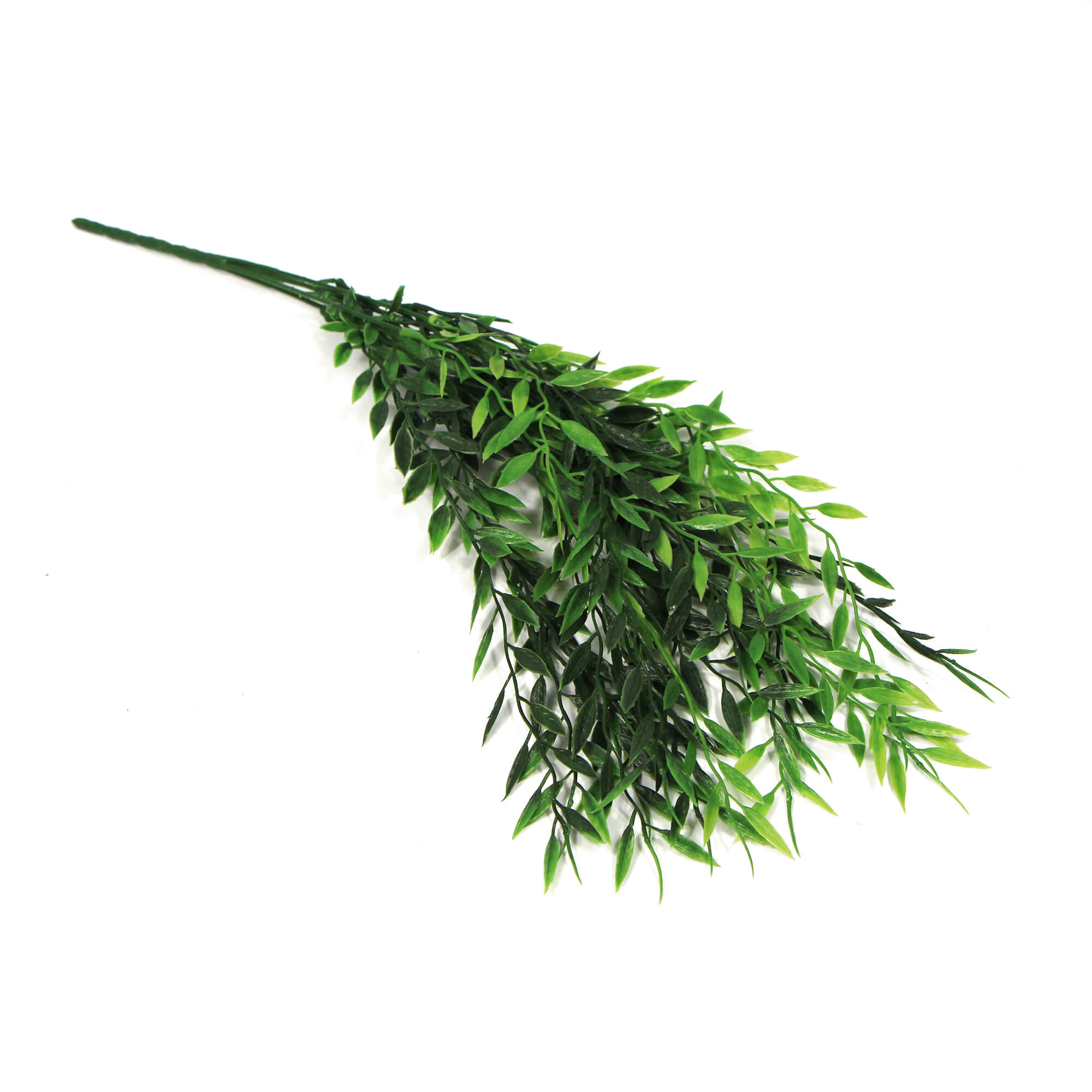 A 30cm artificial bamboo leaf stem with realistic green leaves, perfect for home decor and outdoor use.