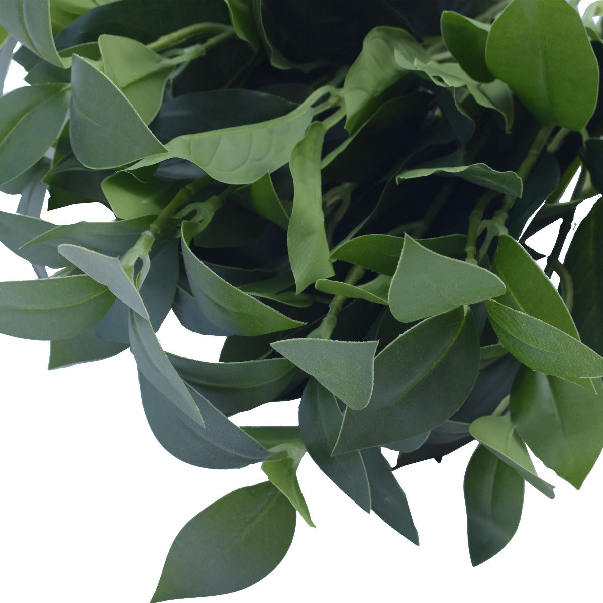 A 45cm artificial bayleaf foliage bunch with dark green leaves, elegantly arranged on a sturdy stem, perfect for home decor.