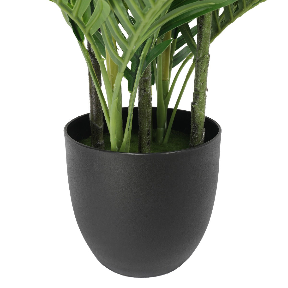 180cm Artificial Potted Multi-trunk Fan Palm with lush green foliage, perfect for indoor decoration.