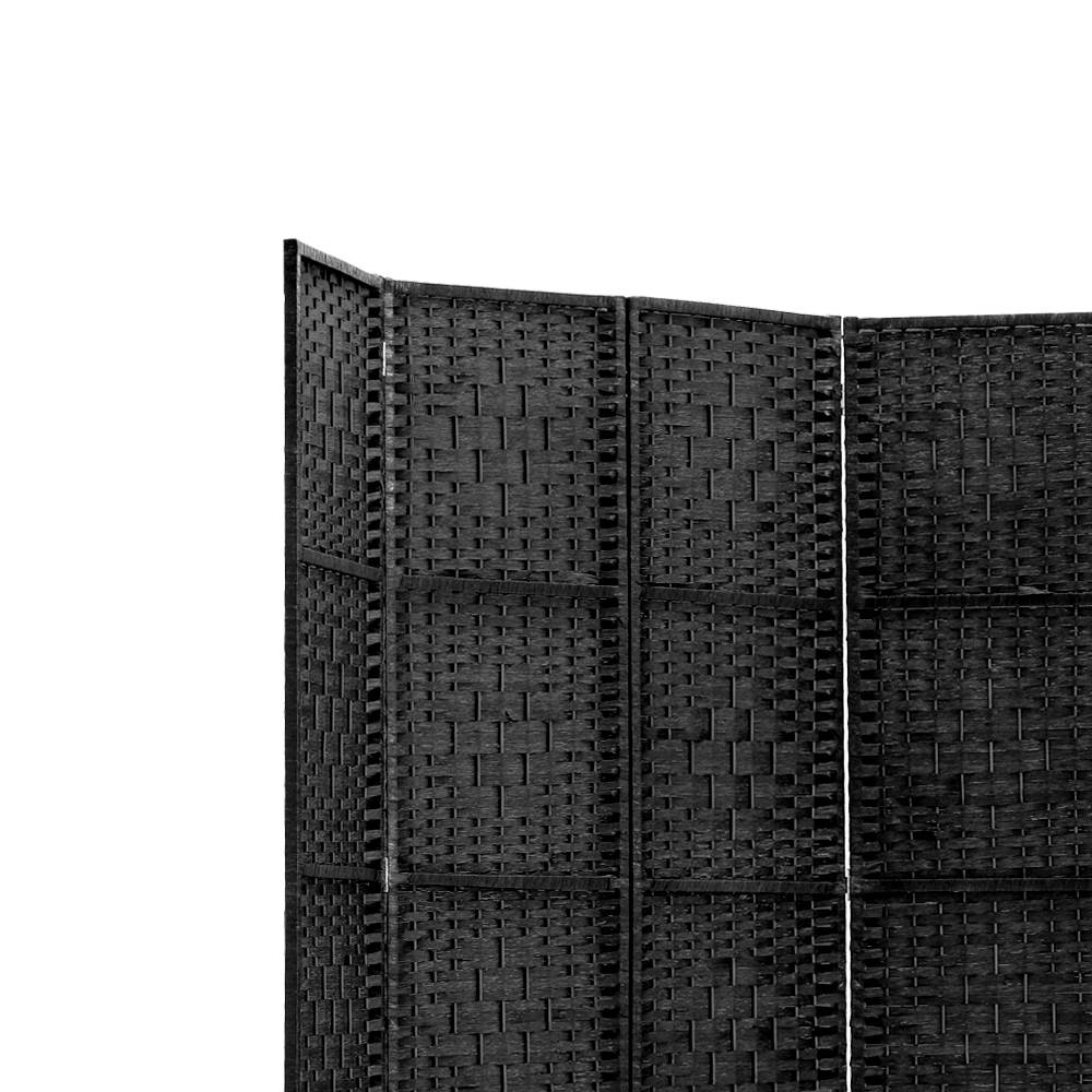 Artiss 6 Panel Room Divider in Black, showcasing solid pine wood frame and eco-friendly non-woven fabric panels, elegantly separating spaces.