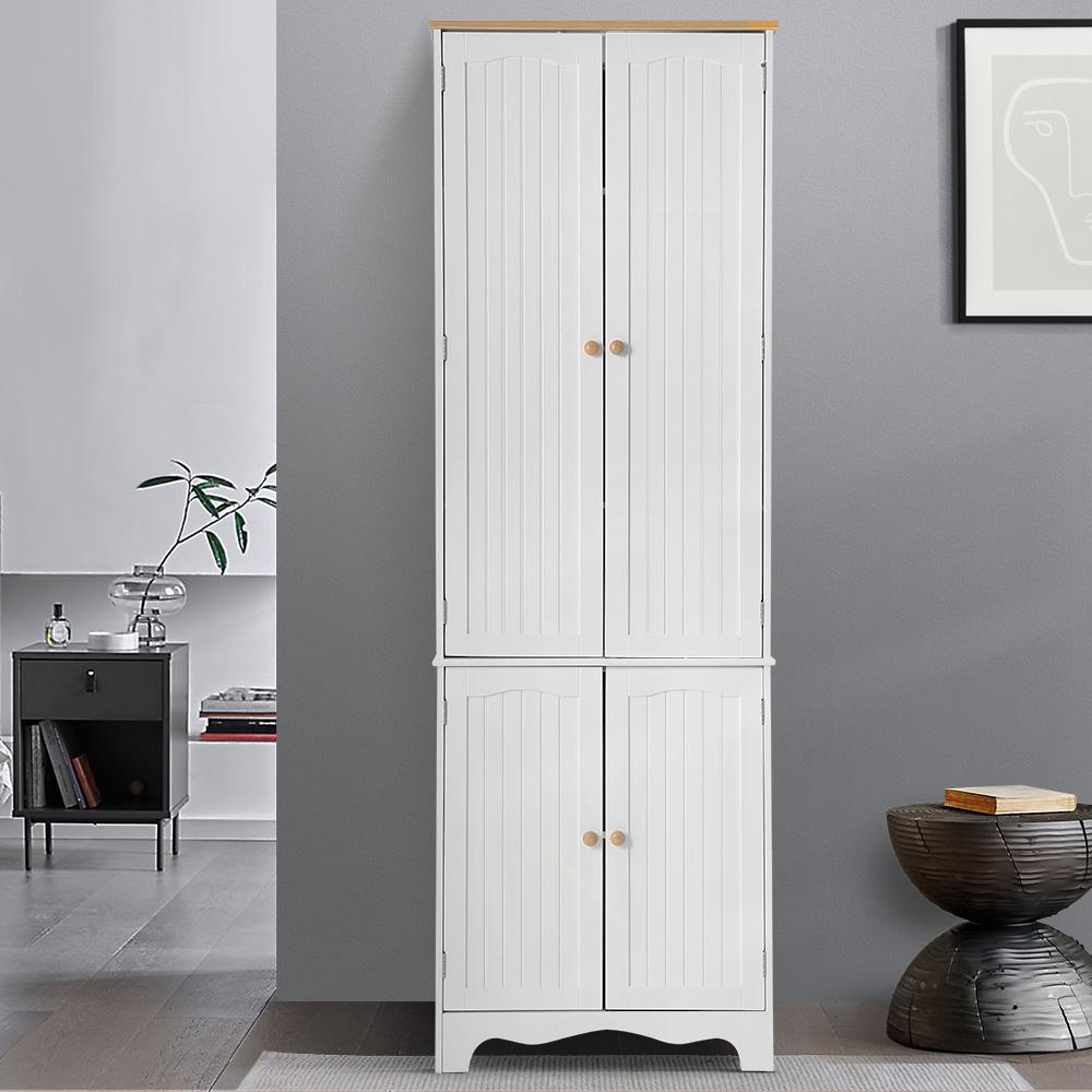 Artiss Buffet Sideboard Kitchen Cupboard in white, featuring six tiers of storage and elegant design with magnetic doors.