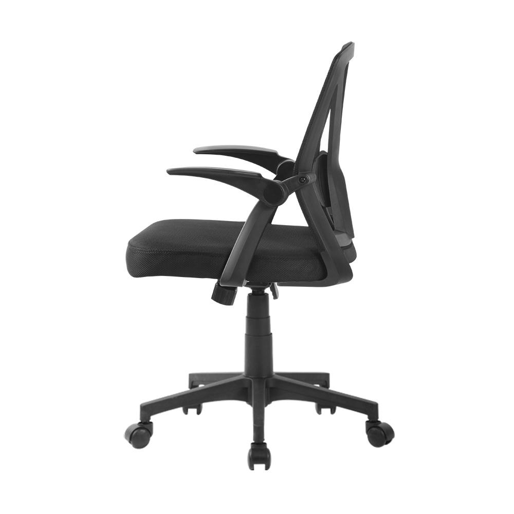 Artiss Gaming Office Chair featuring a black mesh design, adjustable lumbar support, and flip-up armrests, perfect for gaming and office use.