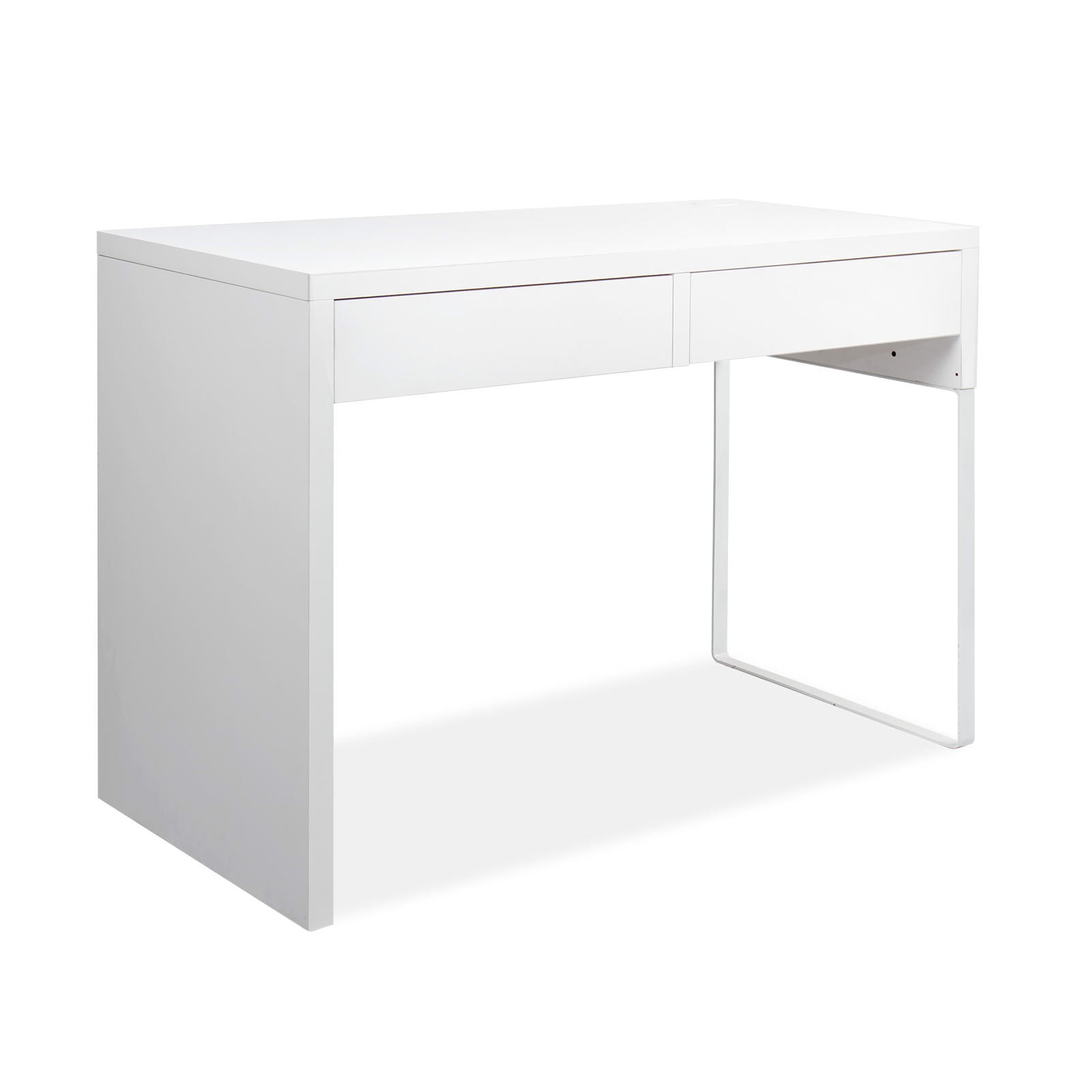 Artiss Metal Desk in white featuring two drawers and durable powder-coated legs, perfect for a modern workspace.