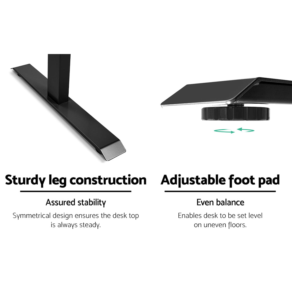 Artiss Motorised Standing Desk in Black, showcasing its sleek design and digital control panel.