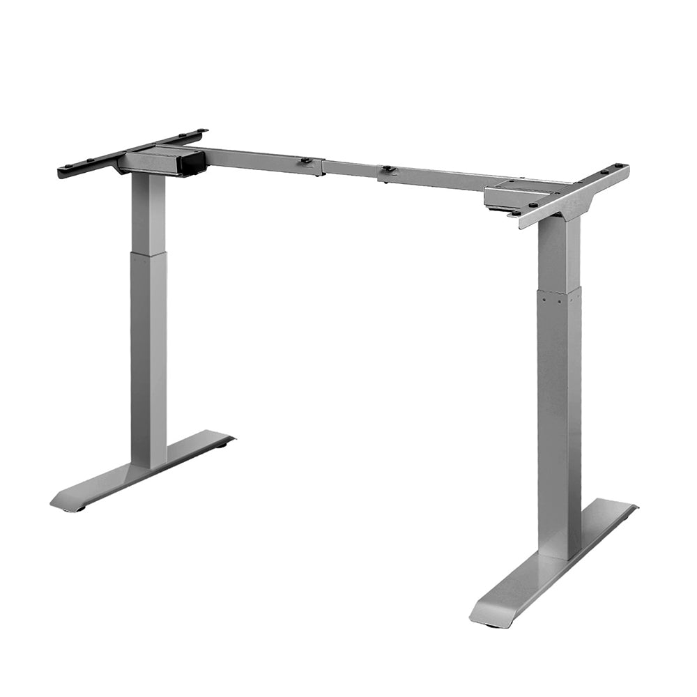 Artiss Motorised Standing Desk in Grey with dual motors and digital control panel, showcasing its height adjustable features.