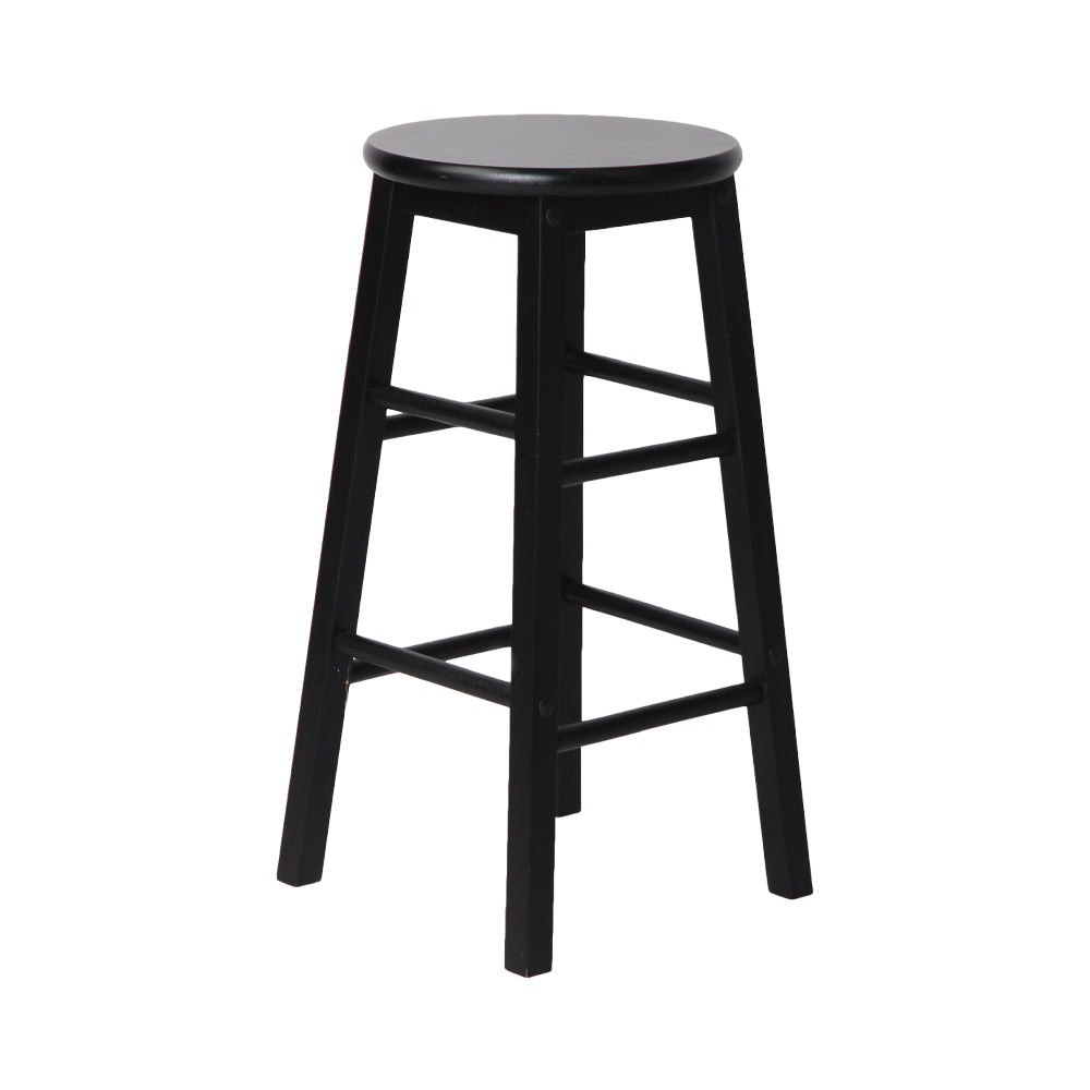 Artiss Set of 2 Black Beech Wood Backless Bar Stools showcasing sturdy design and sleek finish.