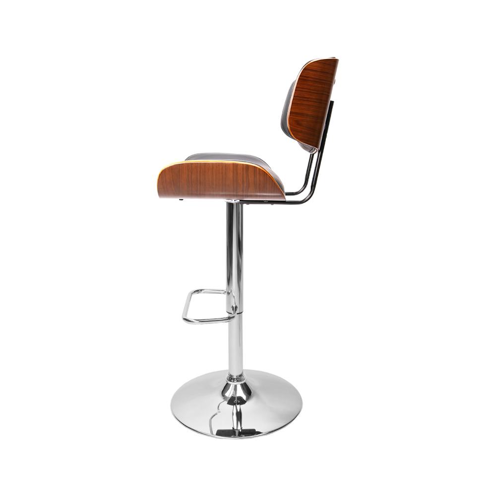 Artiss Set of 2 Wooden Gas Lift Bar Stools featuring a black PU leather seat and chrome base, designed for comfort and style.