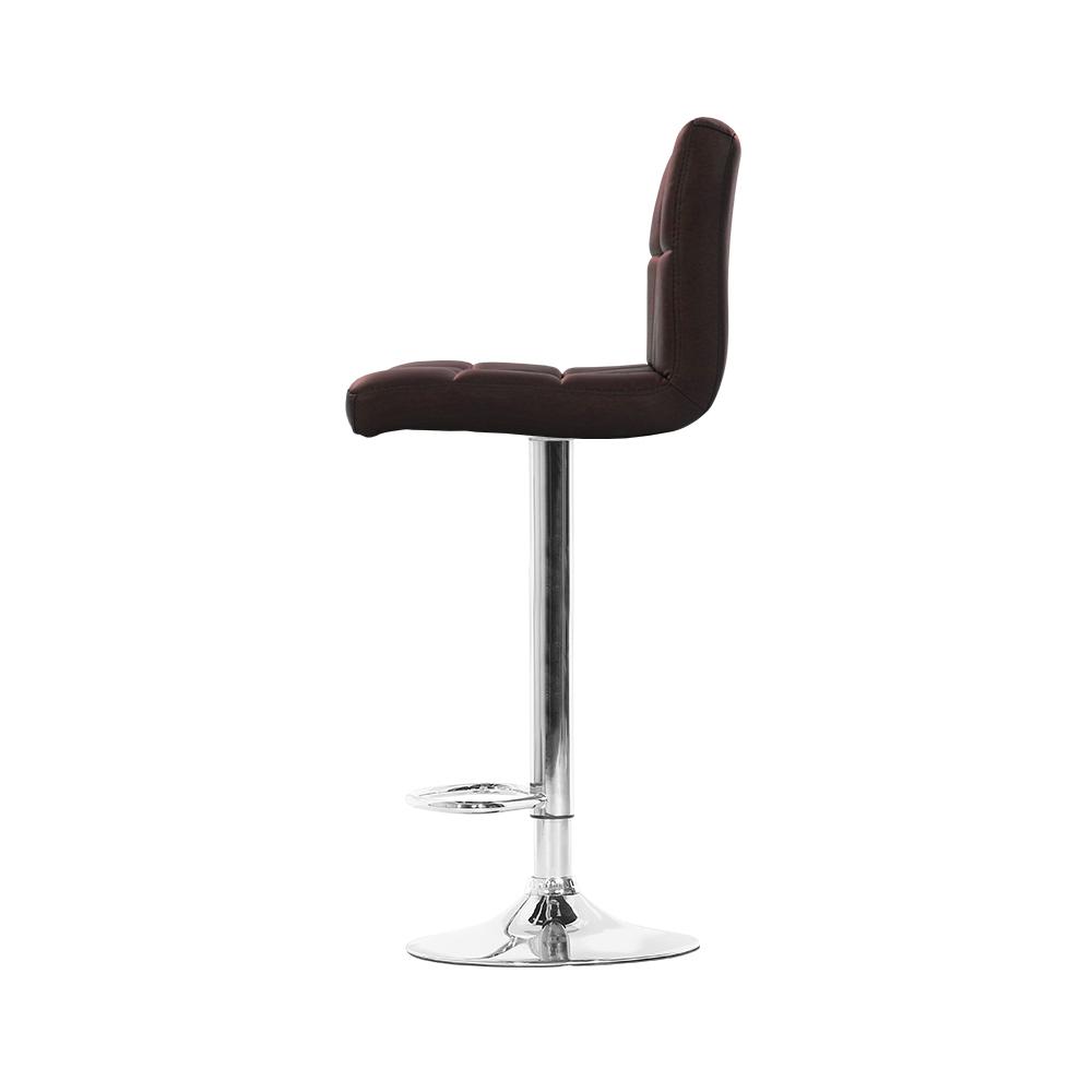 Artiss Set of 4 Bar Stools in chocolate brown with gas lift swivel feature, showcasing ergonomic design and chrome finish.