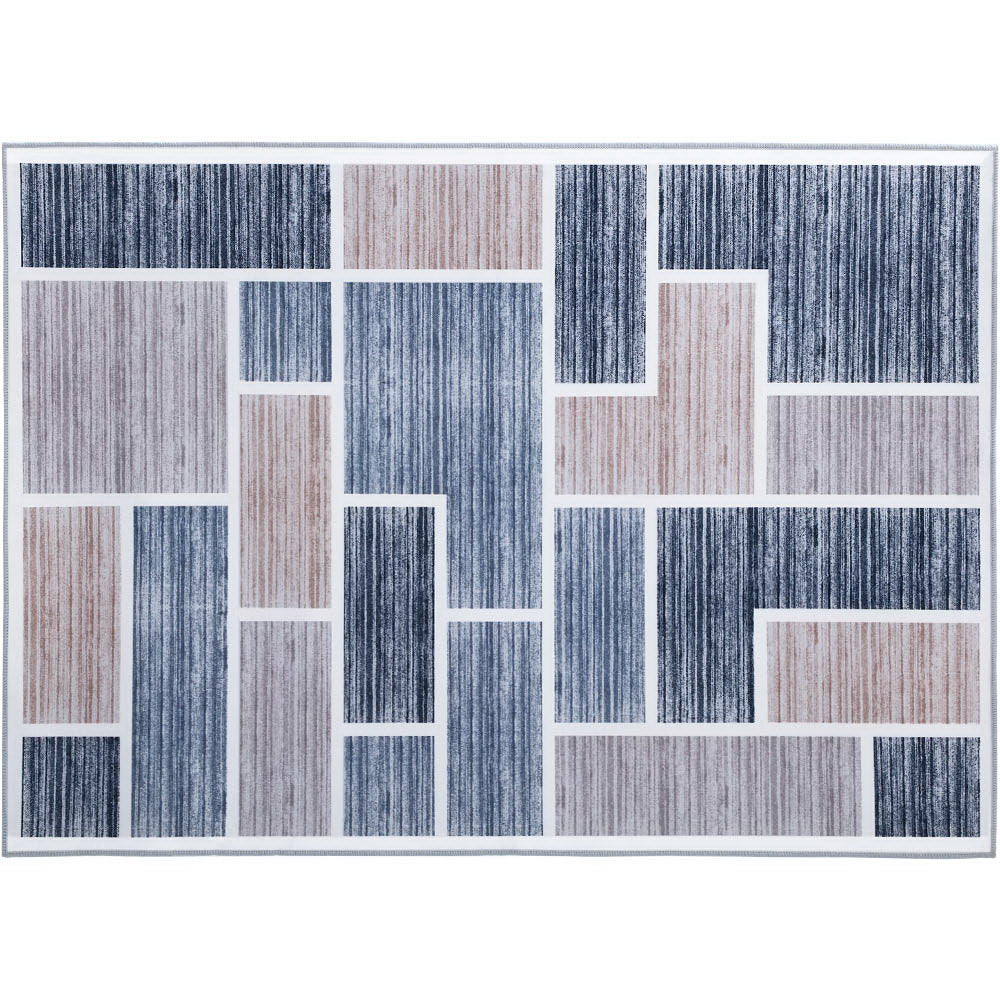 Artiss Short Pile Floor Rug 200x290cm in soft grey, showcasing its plush texture and non-slip backing, perfect for enhancing any room's décor.