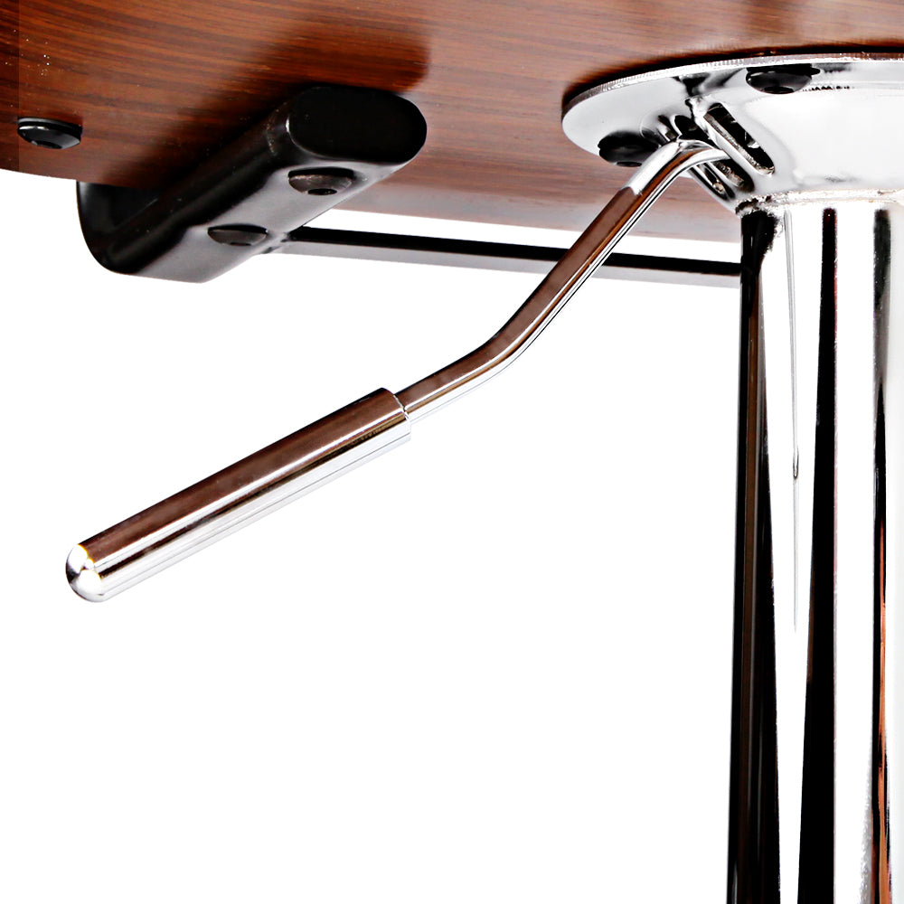 Artiss Wooden Gas Lift Bar Stool featuring a black PU leather seat and a chrome base, showcasing its elegant design and sturdy construction.