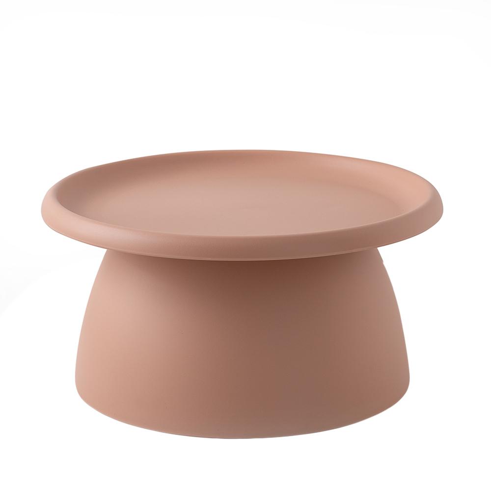 ArtissIn Coffee Table in pink, featuring a mushroom design with smooth rounded corners and a wide pedestal base, perfect for modern interiors.