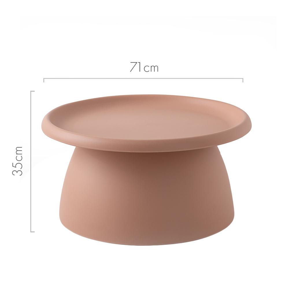 ArtissIn Coffee Table in pink, featuring a mushroom design with smooth rounded corners and a wide pedestal base, perfect for modern interiors.