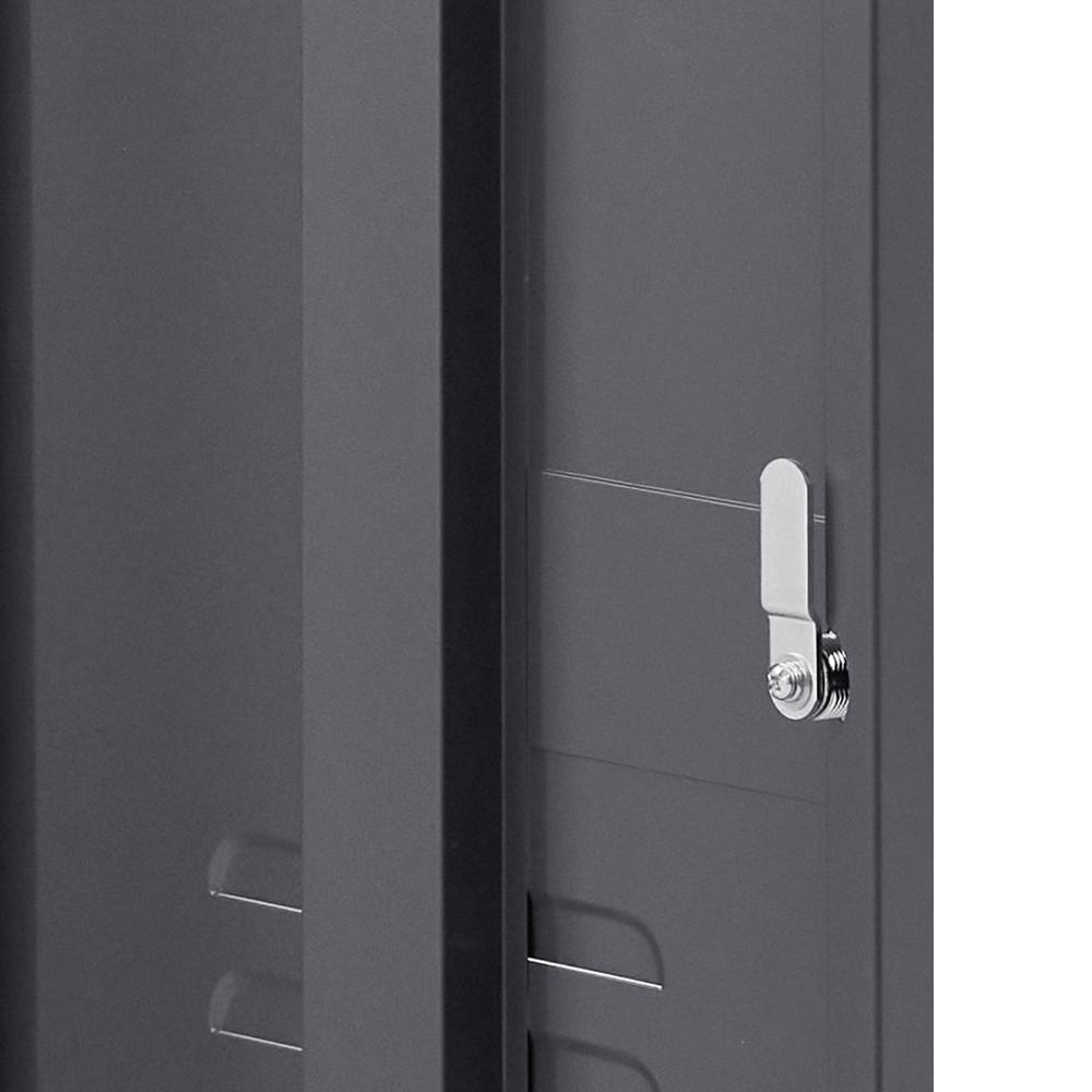 ArtissIn Mini Metal Locker in black, featuring a stylish design and adjustable shelf, perfect for bedroom storage.