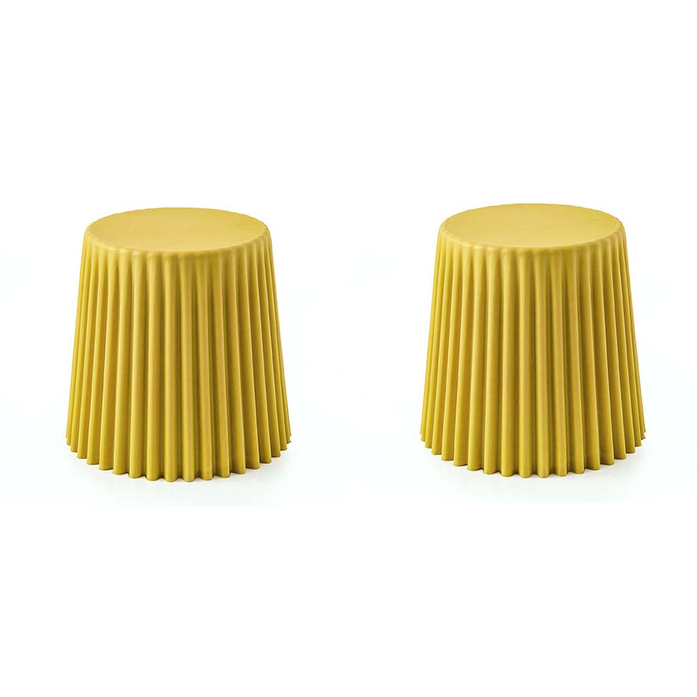 ArtissIn Set of 2 Cupcake Stools in vibrant yellow, showcasing modern design and sturdy construction, perfect for indoor and outdoor use.