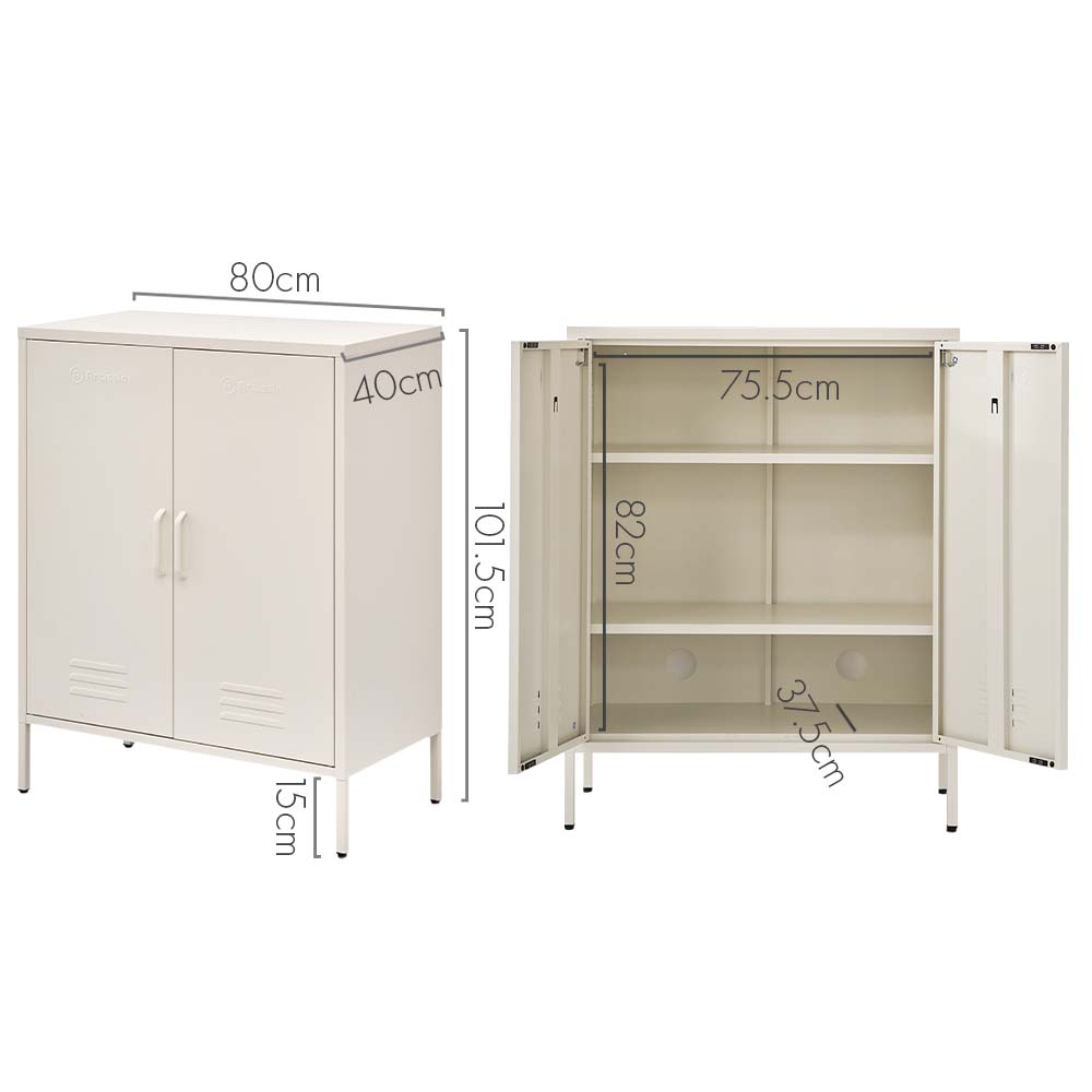 ArtissIn Sweetheart Metal Locker in white, showcasing its stylish design and adjustable shelves, perfect for home organization.