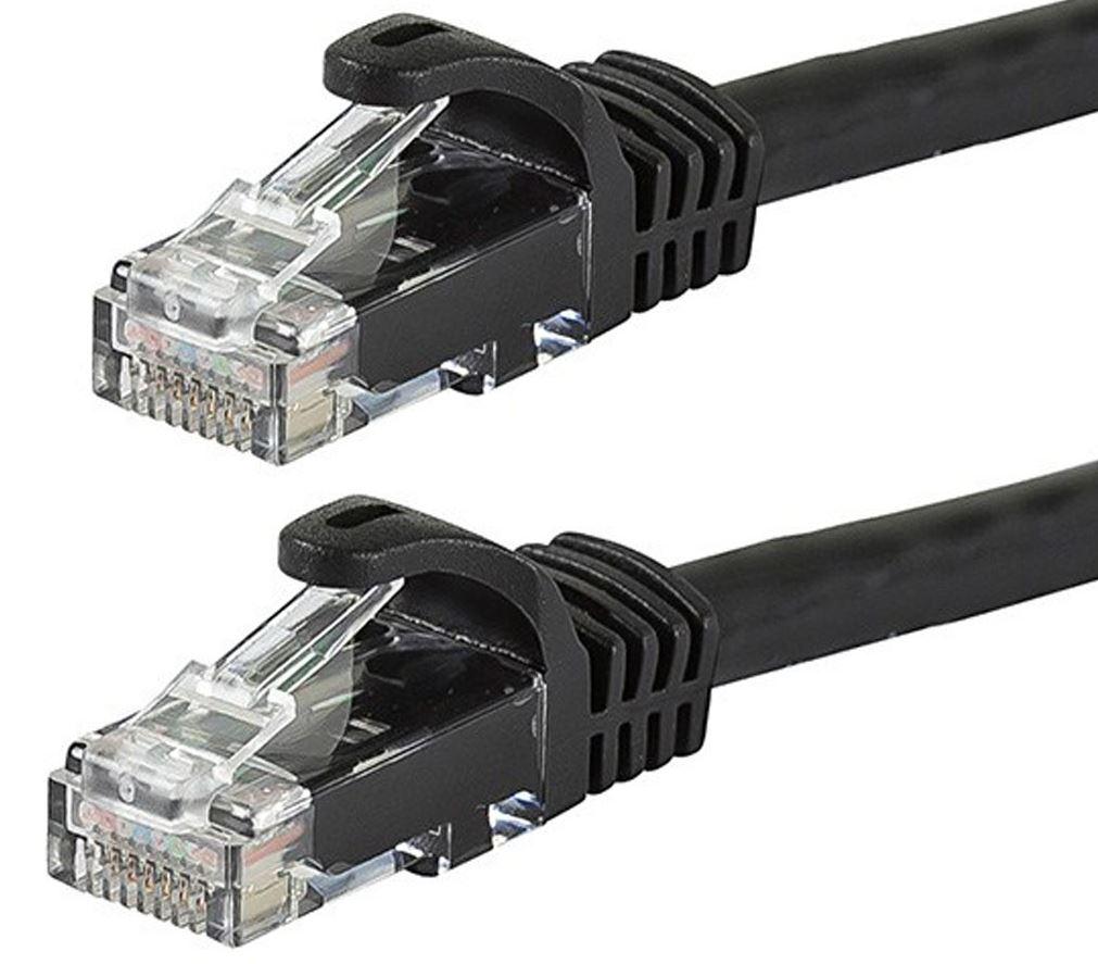 Astrotek CAT6 Cable 20m in black color with RJ45 connectors, ideal for high-speed Ethernet networking.