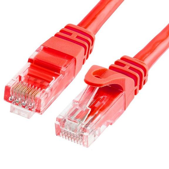 Astrotek CAT6 Cable 30m in red color with RJ45 connectors, ideal for high-speed Ethernet networking.