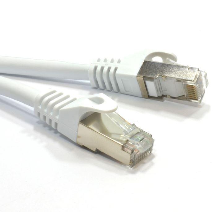 Astrotek CAT6A Shielded Cable 1m in grey and white color, designed for high-speed 10GbE Ethernet connections.