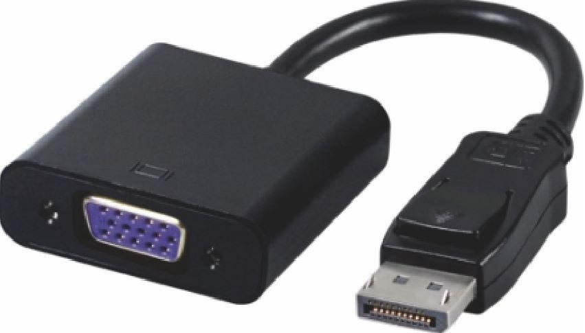 ASTROTEK DisplayPort DP to VGA Adapter Converter Cable, 20cm length with male and female connectors.