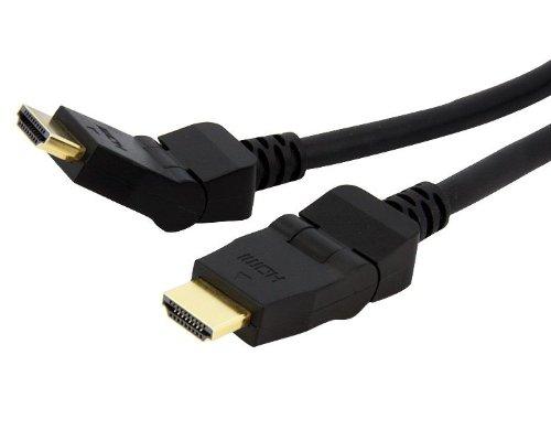 ASTROTEK HDMI Cable 2m with 180-degree swivel design, featuring gold plated connectors and nylon sleeve for durability.