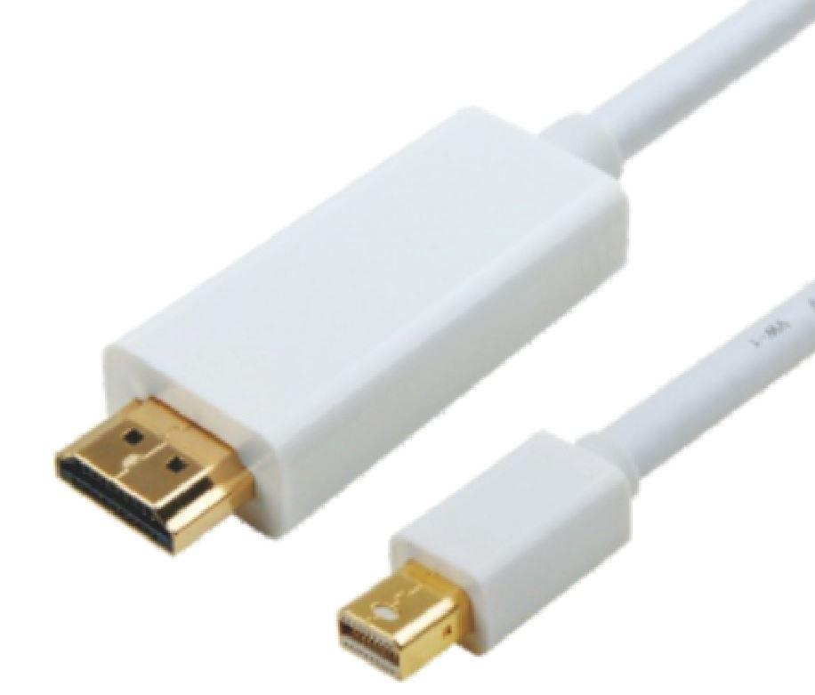 ASTROTEK Mini DisplayPort DP to HDMI Cable, 2m long with gold plated connectors, designed for high-definition video and audio transmission.