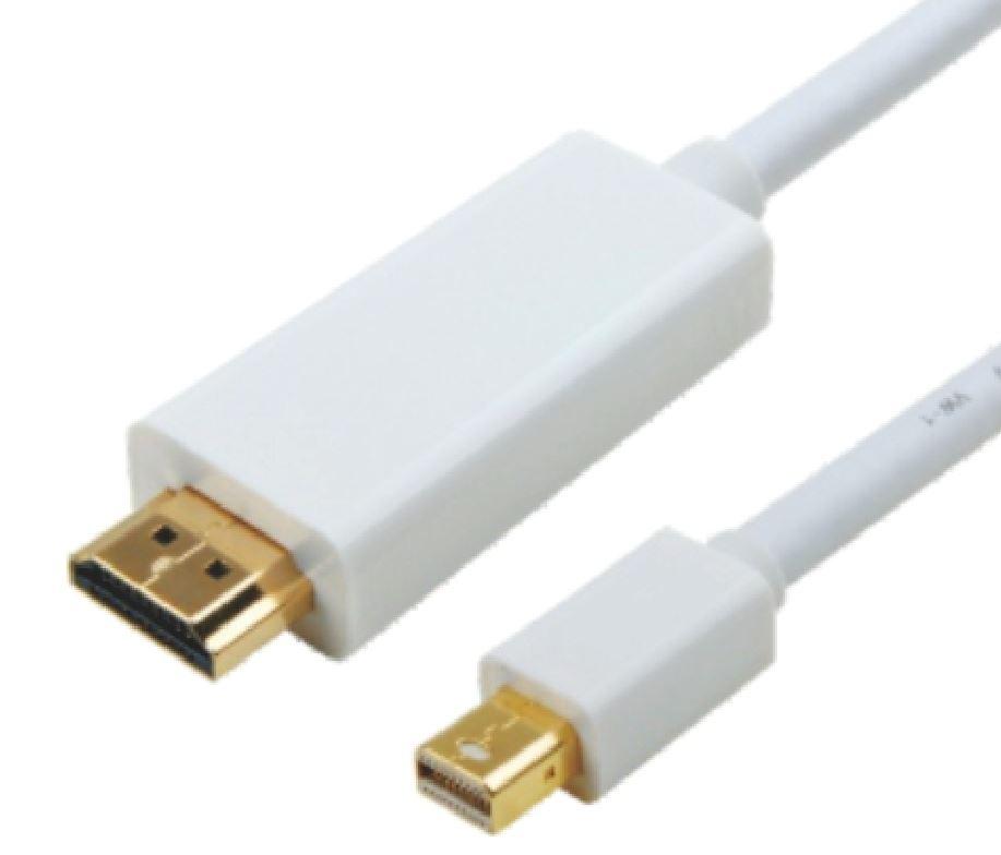 ASTROTEK Mini DisplayPort DP to HDMI Cable, 5m long with gold plated connectors, designed for high-quality video and audio transmission.