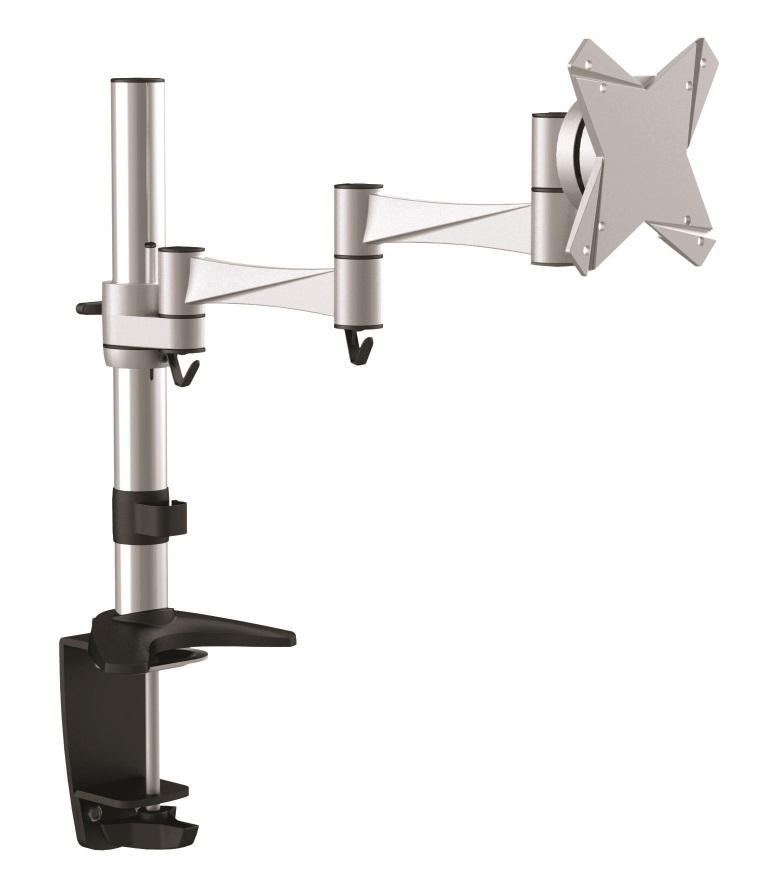 Astrotek Monitor Stand Desk Mount with adjustable arm for single LCD display, showcasing its aluminum design and VESA compatibility.