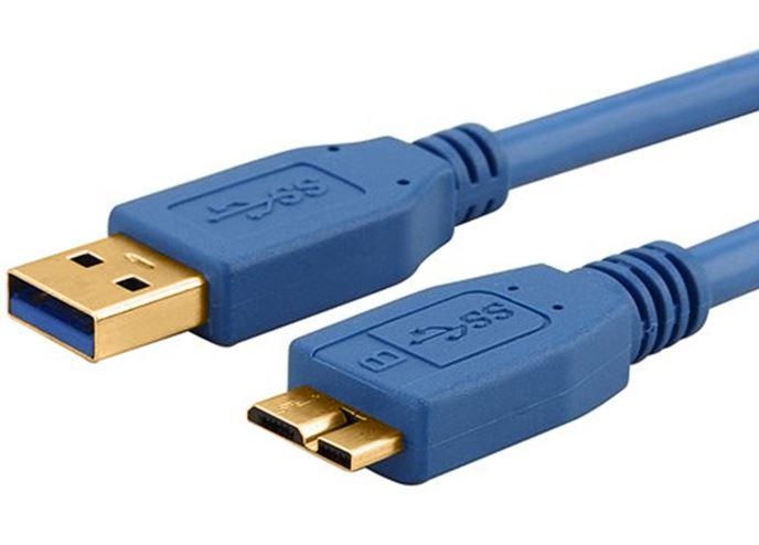 ASTROTEK USB 3.0 Cable 2m in blue, featuring Type A Male to Micro B connectors.